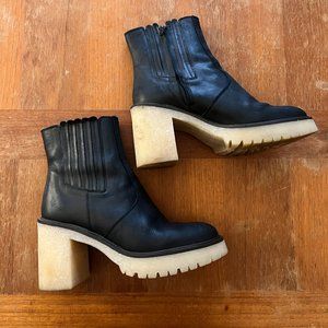 Free People Black Leather James Chelsea Boots 9 (40 EU)